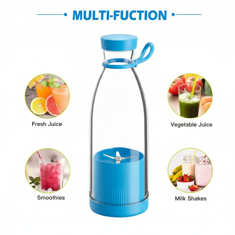 Blue Portable USB Rechargeable Blender